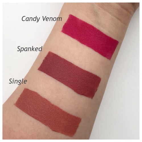 Fenty Mattemoiselle Plush Matte Lipstick Review Swatch Swatches Candy Venom Spanked Single $panked S1ngle